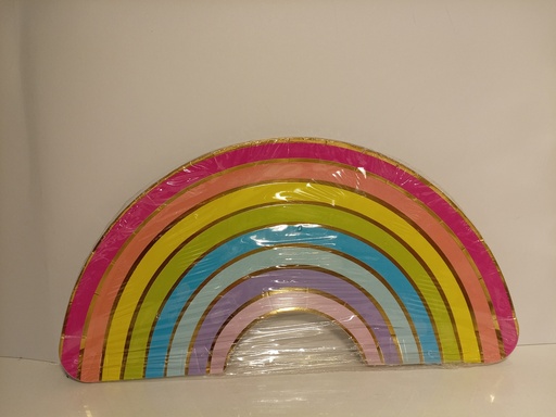 PLATOS DE CARTON FORMA DE ARCOIRIS