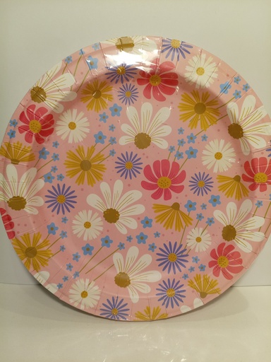 PLATOS DE CARTON CLEMENTINE MARGARITAS 20.3CM