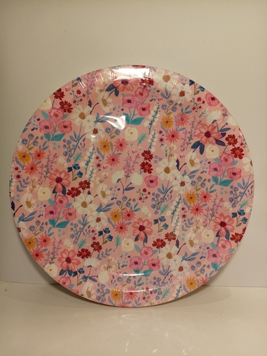 PLATOS DE CARTON CLEMENTINE FLORES VARIADAS 20.3CM