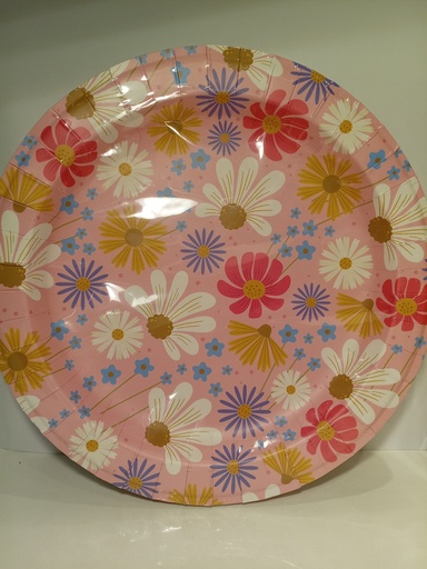 PLATOS DE CARTON CLEMENTINE MARGARITAS 16 UNI. 26CM