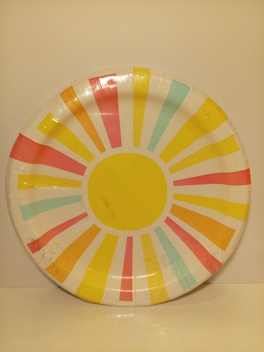 PLATOS DE CARTON MULTICOLOR 8 UNI.