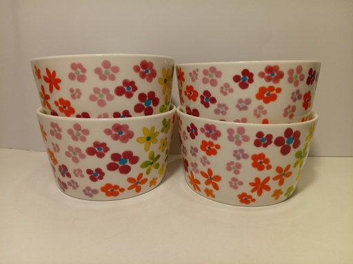 SET DE 4 BOLS DE FLORES