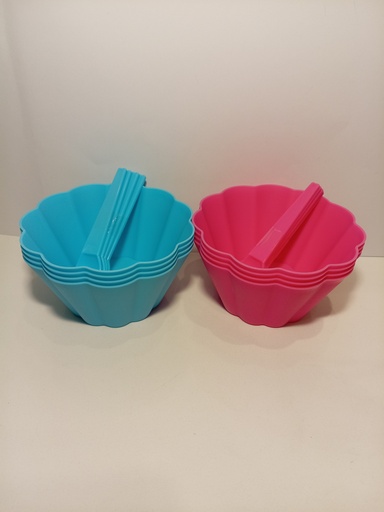 TAZAS PARA HELADO 4 UNID. AZUL/ ROSADO