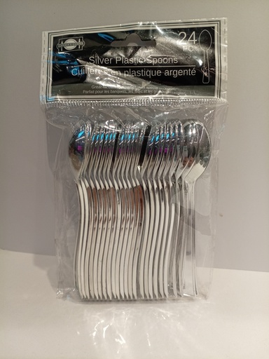 CUCHARITAS PARA POSTRE PLATEADAS 24 UNI.