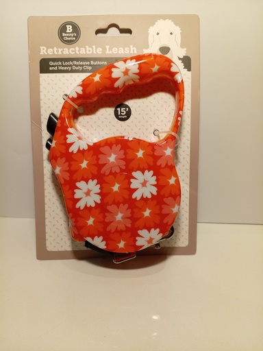 CORREA RETRACTIL PARA PERRO FLORES 