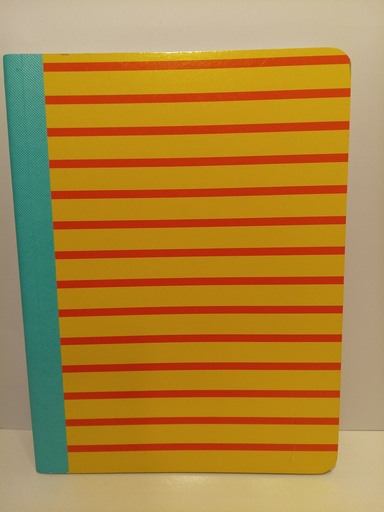 LIBRETA EMPASTADA AMARILLA DE RAYAS 