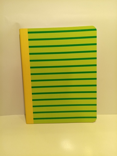 LIBRETA EMPASTADA VERDE DE RAYAS