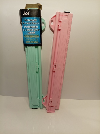 PERFORADORA PLASTICA 3 HUECOS Verde Y ROSADA JOT