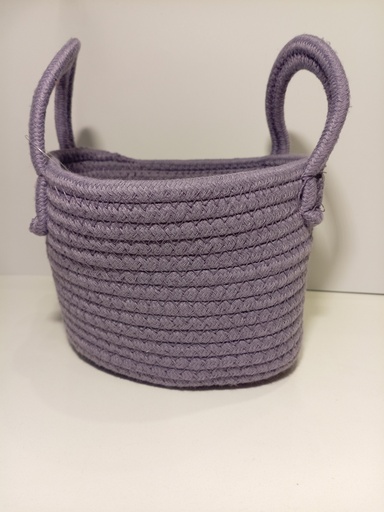 CESTA TEJIDA MORADA THE SPRING SHOP 17.8X15.2X12,7CM