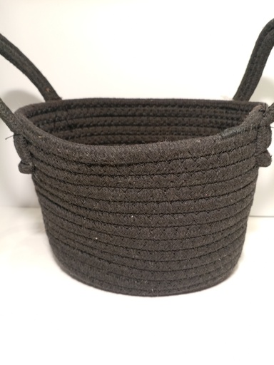 CESTA TEJIDA NEGRA THE SPRING SHOP 17.8X15.2X12,7CM