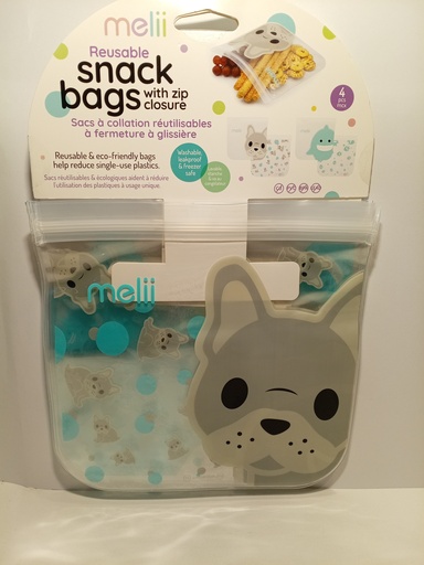 BOLSAS DE MERIENDA REUTILIZABLES DE TIBURON Y PERRO